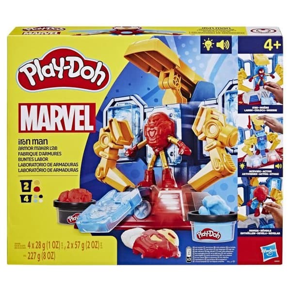 Play-Doh Iron Man Armor Factory, med Iron Man-figur och modelllera, 4 år, Marvel