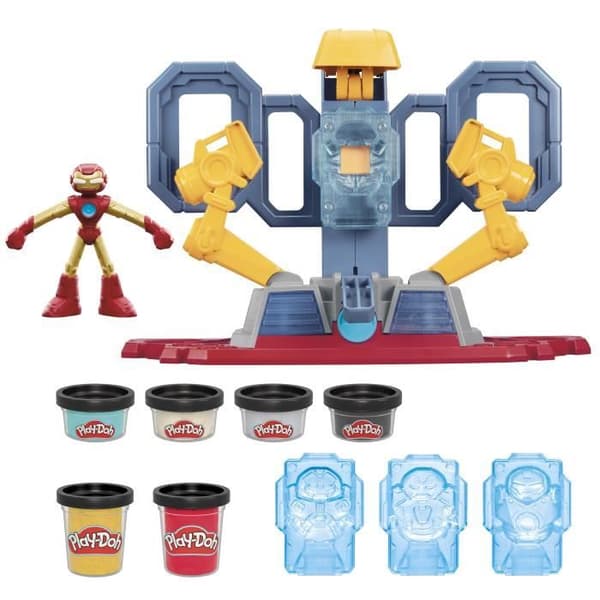 Play-Doh Iron Man Armor Factory, med Iron Man-figur och modelllera, 4 år, Marvel