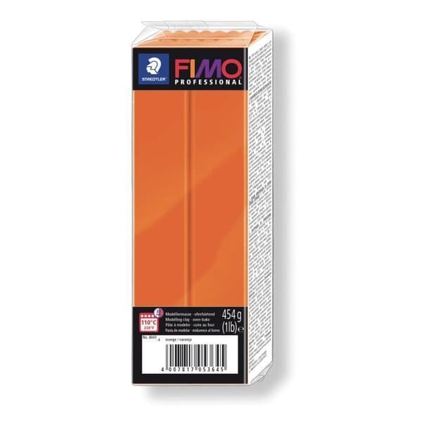 Polymerlera - Fimo - Professional - 454 g - Orange - Fast textur för smycken och figurer