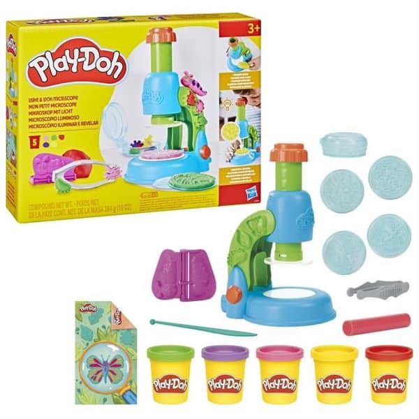 Play-Doh My Little Microscope, modelllera, 9 tillbehör och 5 färger, från 3 år