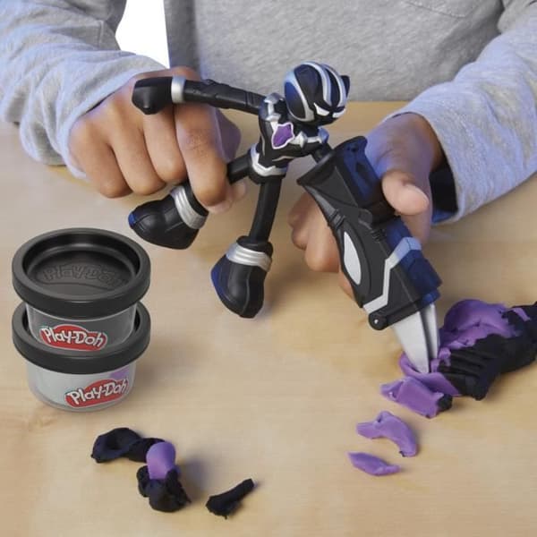 Play-Doh Black Panther, Sharp Claws med flexibel figur och modellering, Ages 4, Marvel