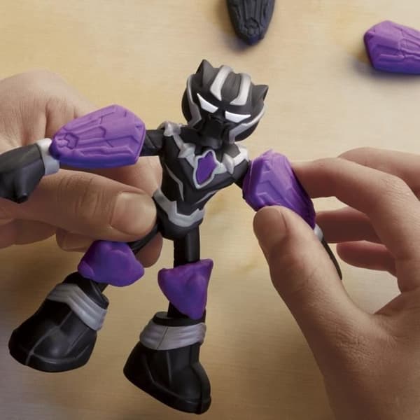 Play-Doh Black Panther, Sharp Claws med flexibel figur och modellering, Ages 4, Marvel