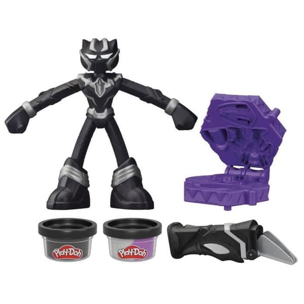 Play-Doh Black Panther, Sharp Claws med flexibel figur och modellering, Ages 4, Marvel