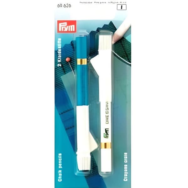 Sytpenna - PRYM - Paket med 2 - Textilmarker - Fin spets - Vit och blå