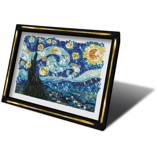 Kreativt fritidspaket - LANSAY - Kollektion av paljetter - Den stjärnklara natten - Van Gogh - Från 14 år