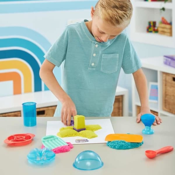 Set Kinetic Sand Ultimate Sandisfying 3 färger 10x tillbehör