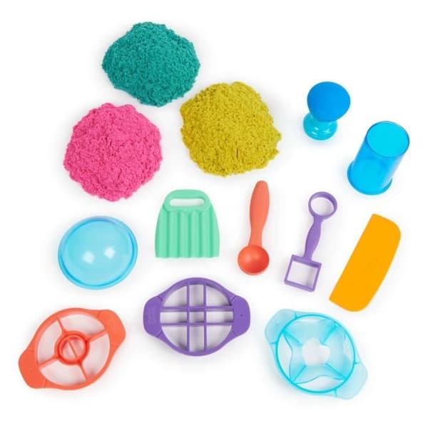 Set Kinetic Sand Ultimate Sandisfying 3 färger 10x tillbehör