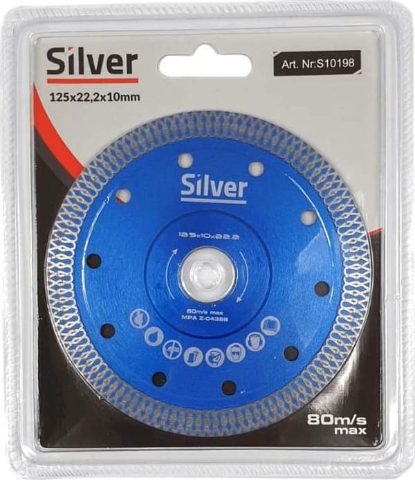 Pottiespel Silver - 10198 - Silver diamant sköld för keramik 125x22,2 / SILVER EX
