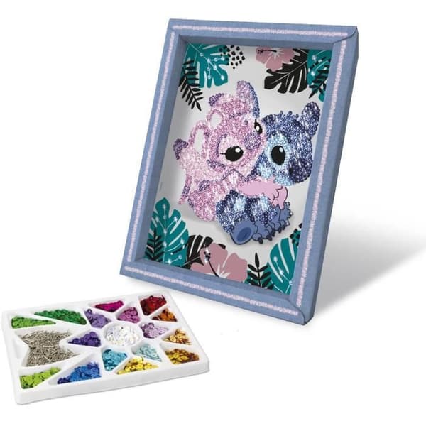 Kreativt spel - LANSAY - Paljettsamling - STITCH & ANGEL - Från 7 år