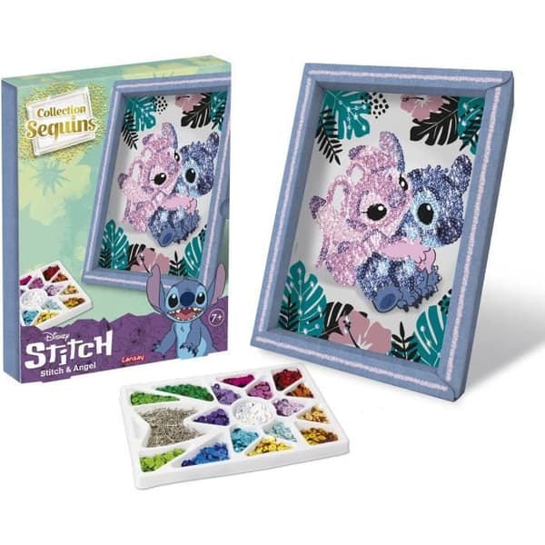 Kreativt spel - LANSAY - Paljettsamling - STITCH & ANGEL - Från 7 år