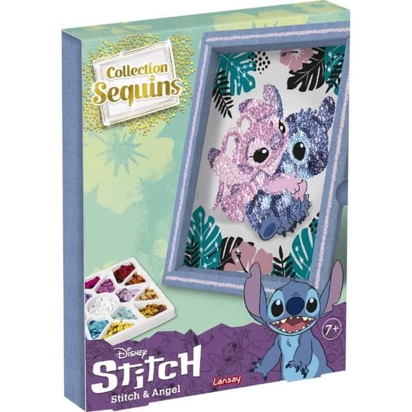 Kreativt spel - LANSAY - Paljettsamling - STITCH & ANGEL - Från 7 år