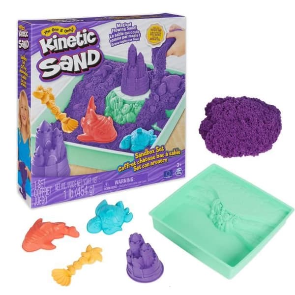 Kinetic Sand - Slottssandlåda 454G - Natursand för solida och färgglada skapelser