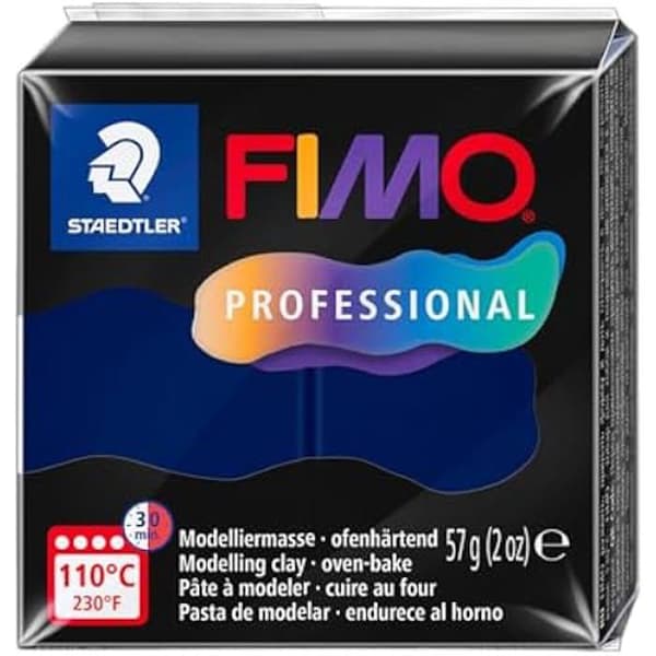 STAEDTLER FIMO Professional 8040-34 Oföränderlig ugnstorkande modellera för professionella och konstnärer Mörkblå