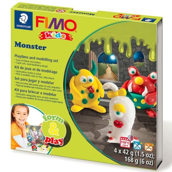 Modellera - STAEDTLER - FIMO KIDS FORM&amp;PLAY 8034 11 - 42 g - Blandade färger - För barn från 3 år