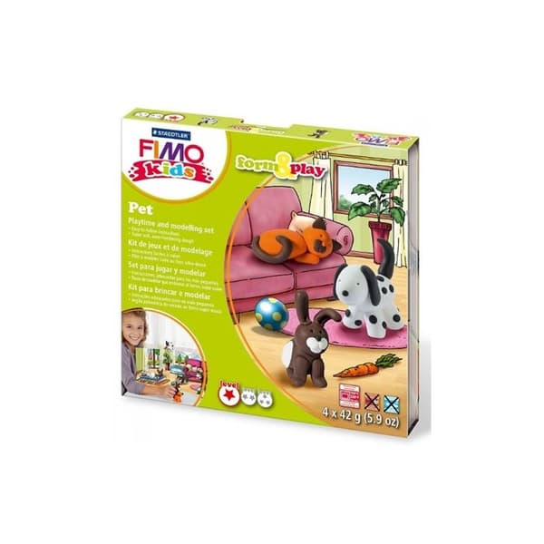 Fimo Kids Form &amp; Play 'Pet'-modelleringssats - FIMO-märke - Nivå 1 - För barn från 5 år och uppåt