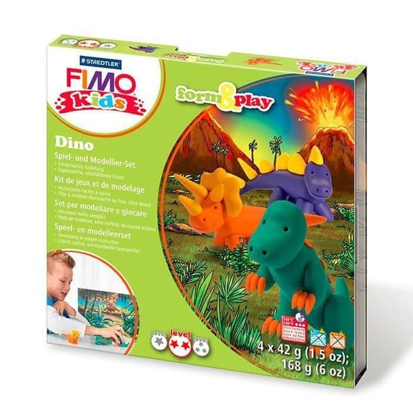 Fimo Kids Form & Play dinosauriemodelleringssats - FIMO-märket - Level 2