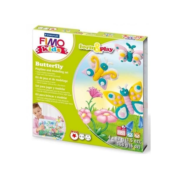 Fimo Kids Form &amp; Play 'Butterfly'-modelleringssats - Nivå 1 - FIMO varumärke - För barn från 5 år och uppåt