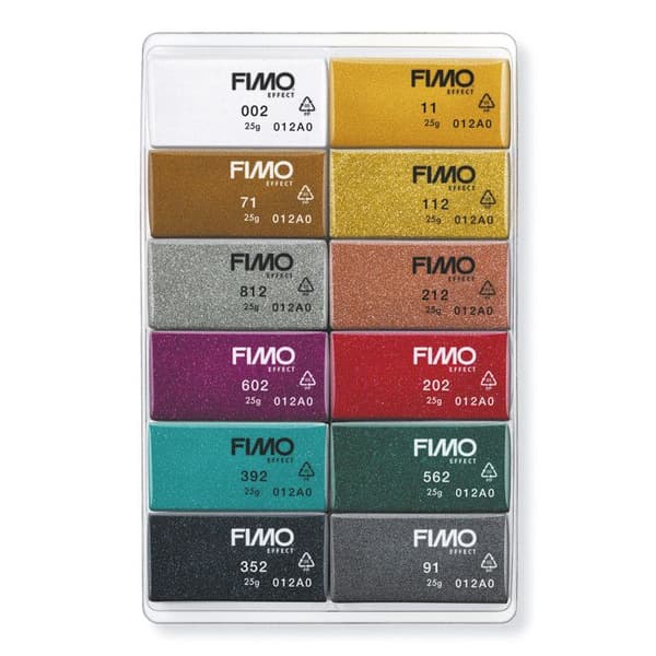 Modelllera - FIMO - FIMO mjuk "Sparkle effect" sortiment - 12 stycken - 25 g - Blandat