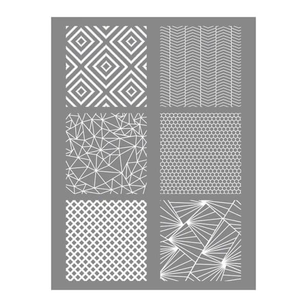Stencil för polymerlera - Kreativt frö - Geometriska mönster