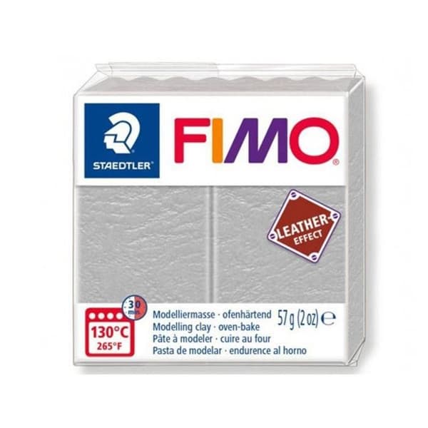 Polymerlera - Fimo - Lädereffekt - Ljusgrå n°809 - 57gr - Lädeffekt