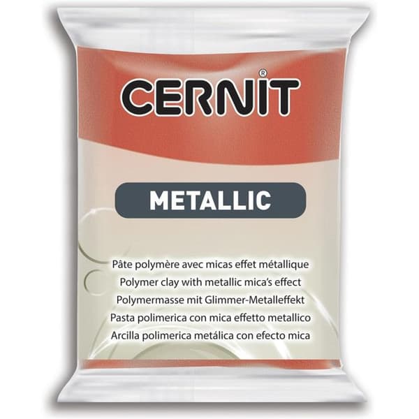 Pasta polymer - Opaque - Att tillaga - Modellera - Koppar - Block 56g - Cernit - Metallisk