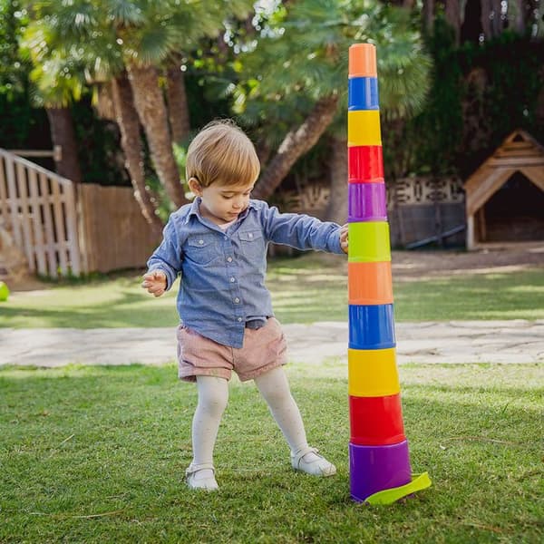 Pyramid med 10 häcklådor av plast + hink - MINILAND - GIGANTE - Pedagogiskt spel - Blandat - Baby