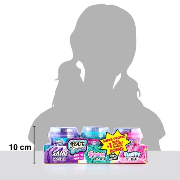 Kreativ fritid - CANAL TOYS - CRAZE Sensations 2 fat + 1 bonus - Sand, Slime Fluffy, Foam