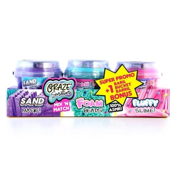 Kreativ fritid - CANAL TOYS - CRAZE Sensations 2 fat + 1 bonus - Sand, Slime Fluffy, Foam