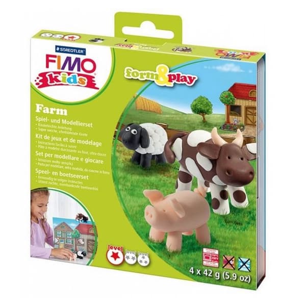 Fimo Kids Form &amp; Play 'Farm'-modelleringssats - Bondgårdsdjur - FIMO