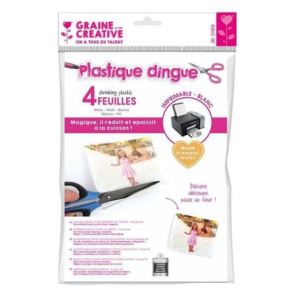 4 ark med skrivbar plastfolie A4 - Vit