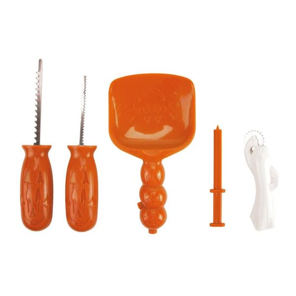 Pumpkin carving toolkit 5 delar + bok 12 mallar