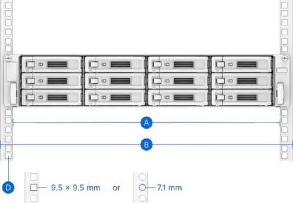 Synology RKS-02 - Rack Rail Kit - til Synology RS820, SA3200, SA3400; RackStation RS1221, RS2421, RS3621, RS4021, RS820