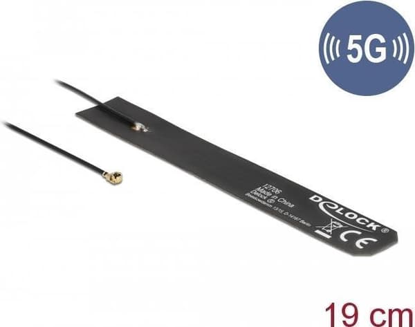 Delock - Antenne - 11,25 cm - Smart Home - 0 - 4 dBi - rundstrålende - selvklæbende montering - sort