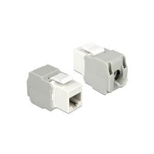 Delock Keystone RJ45-stik > LSA-værktøjsfri Cat.6 UTP hvid