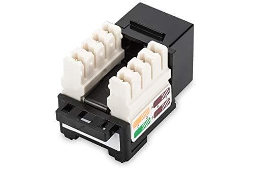 DIGITUS Keystone Modul Cat-5e Uafskærmet - RJ45-stik - 100MHz 1GBase-T - AWG 26-22 - Værktøjsfri samling - Sort