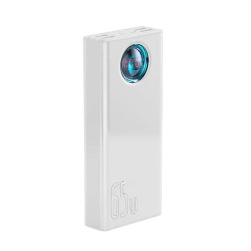 POWER BANK Baseus Ambilight, 30000mAh, PD 3.0 65W, 4 x USB; 1 x USB Type-C, digital display pt. status baterie, total 3A, alb, "PPLG000102" (timbru ve