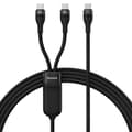 Miniatyrbild 7 av 8: Baseus Universal Cable, Flash Series II 2-in-1 Fast Charging Cable (Type-C to Type-C + Type-C) 100W, 1.5m, Black (CASS060001)