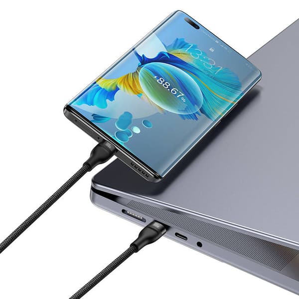 Baseus Universal Cable, Flash Series II 2-in-1 Fast Charging Cable (Type-C to Type-C + Type-C) 100W, 1.5m, Black (CASS060001)