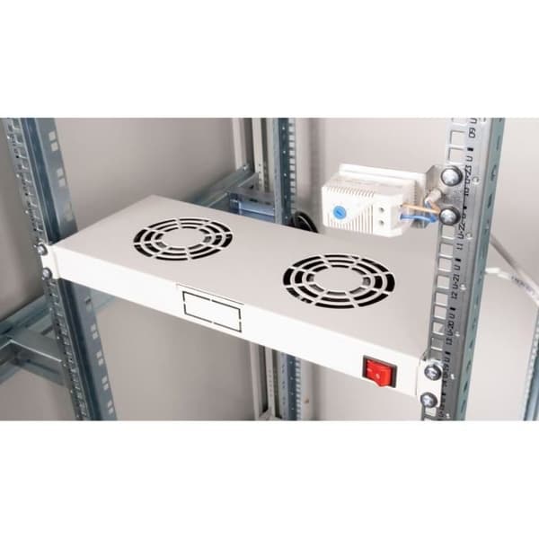 Modul för fläkt 19 för serverrack - 2 fläktar RAL7035 Equip