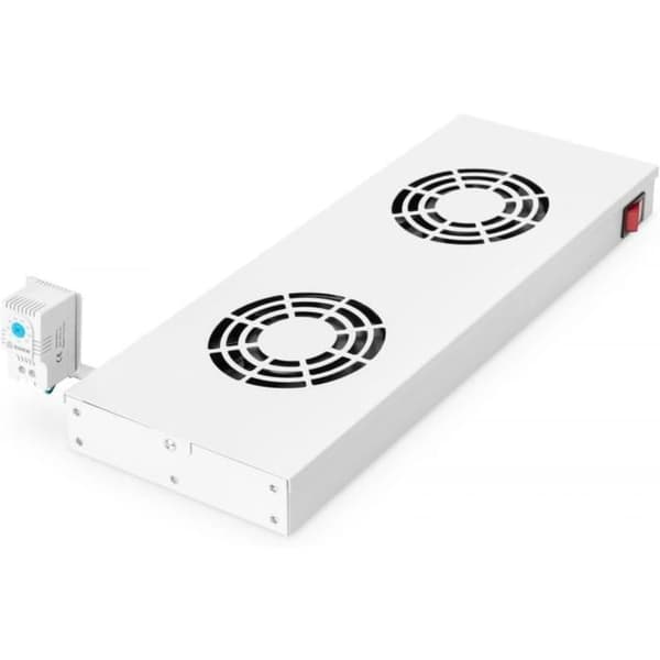 Modul för fläkt 19 för serverrack - 2 fläktar RAL7035 Equip
