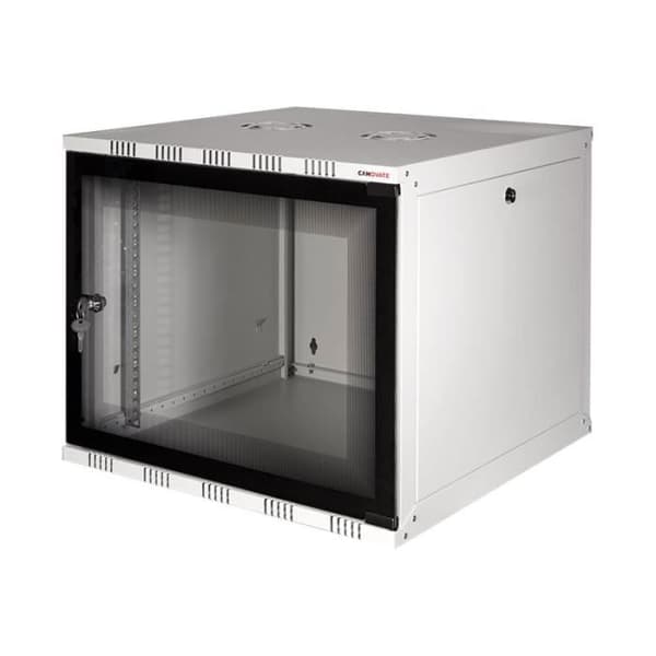 LogiLink Canovate SOHO 6U 19" väggskåp - Ljusgrå, RAL 7035 - Glasdörr - Justerbart djup