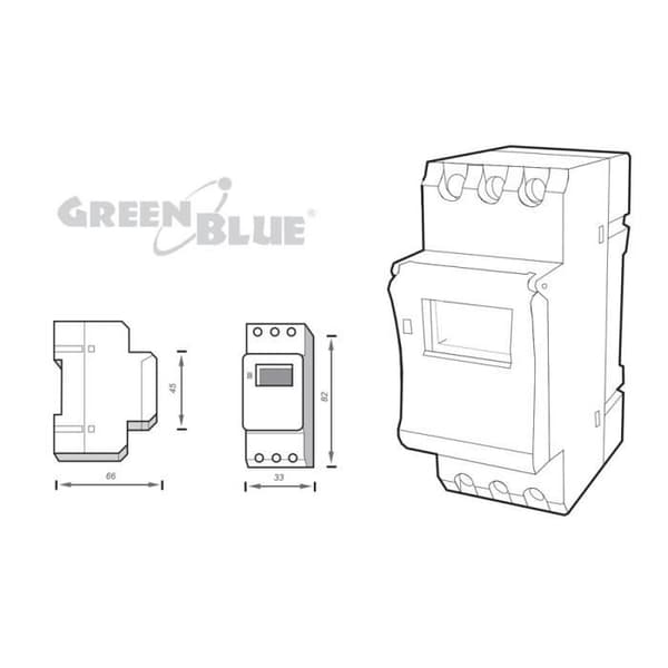 GREENBLUE GB104 PANEL PÅ DIN RAIL MINUTE RAIL...