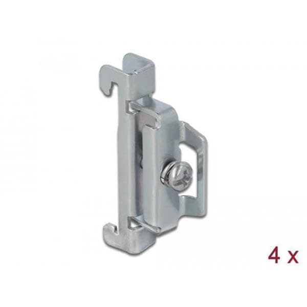 Delock-servertillbehör - 66231 - DIN-skenasklämma (Packung mit 4) ()