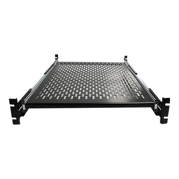 STARTECH skjuthylla för 2U-serverställ - Justerbart djup 48cm - 23kg - Kallvalsat stål (CRS) - 22,68
