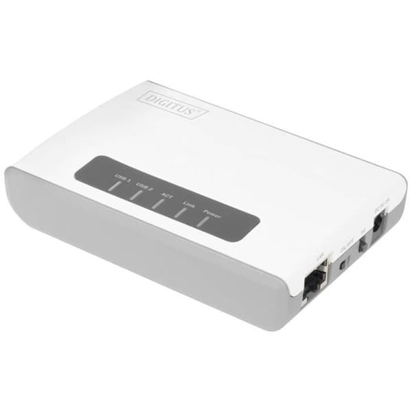 Skrivarserver - Assmann - DN-13024 - Wireless 300N - 2 USB2.0-portar - Nätverks-USB-hubb