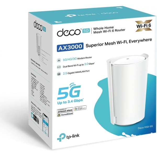 TP-LINK Deco X50-5G Dual Band 5G/4G/3G -modeemi ja WiFi6 -tukiasema