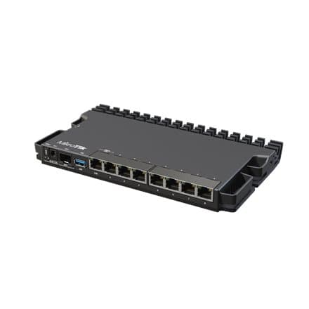 MikroTik Wired Ethernet Router RB5009UG+S+IN, Quad core 1.4 GHz CPU, 1xSFP+, 7xGigabit LAN, 1x2.5G LAN, 1xUSB, Can be powered in 3 different ways, CPU Svart