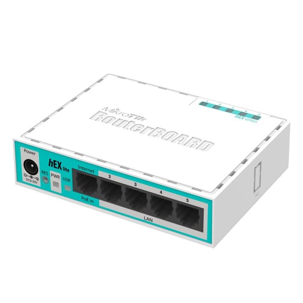 NET ROUTER 10/100M 5PORT/HEX LITE RB750R2 MIKROTIK Hvit