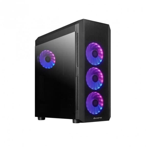 Chieftec GL-04B-OP Mid Tower Black TG 4 fläktar - 0753263077790 Svart
