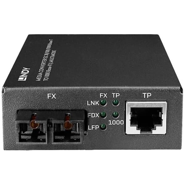 Médiaconverter - Lindy - 100Mb LAN - 10Base-T, 1000Base-FX - Optisk - Upp till 550 m